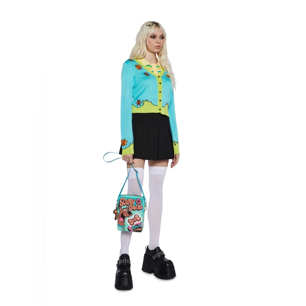New Dolls Kill Hanna Barbera Mystery Machine Embroider Cardigan Sweater Top XXS - Picture 5 of 11